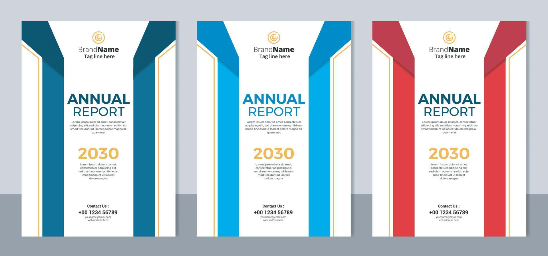Annual report corporate brochure template layout design. It's also compatible with brochure, booklet, flyer, book cover, magazine cover, report annual, bifold, leaflet. Fully editable vector