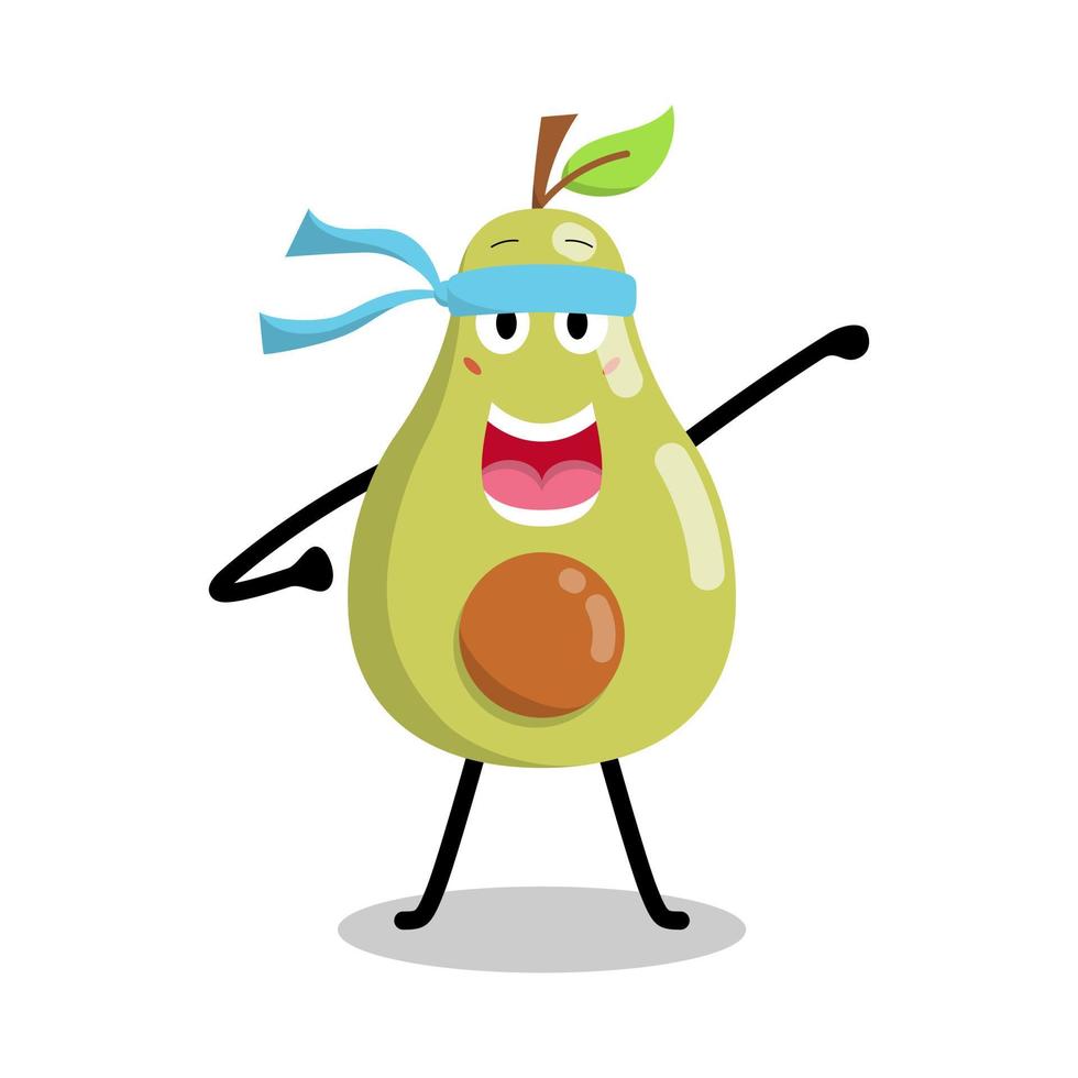 cute avocado character vector illustration