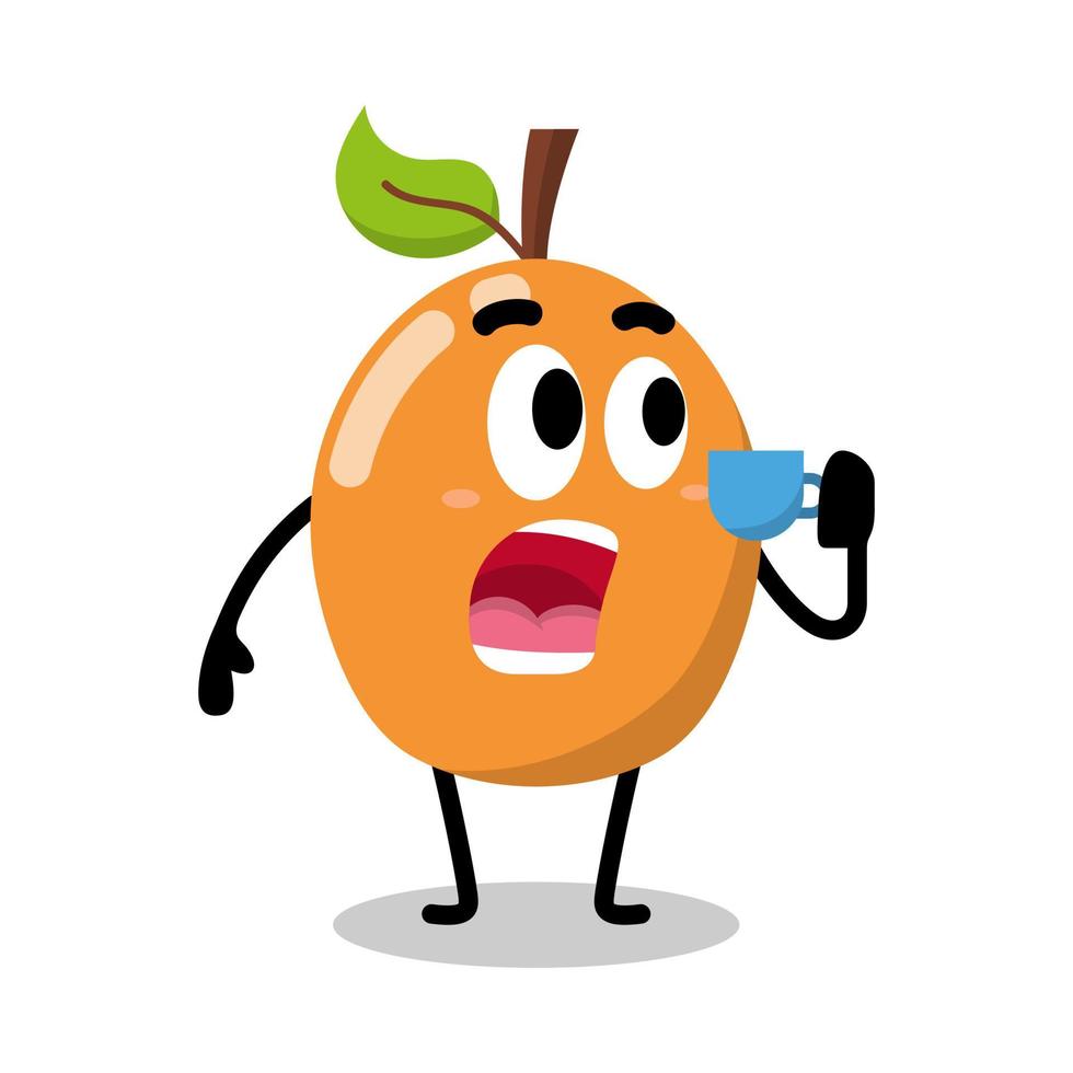 cute orange character wants to drink illustration vector