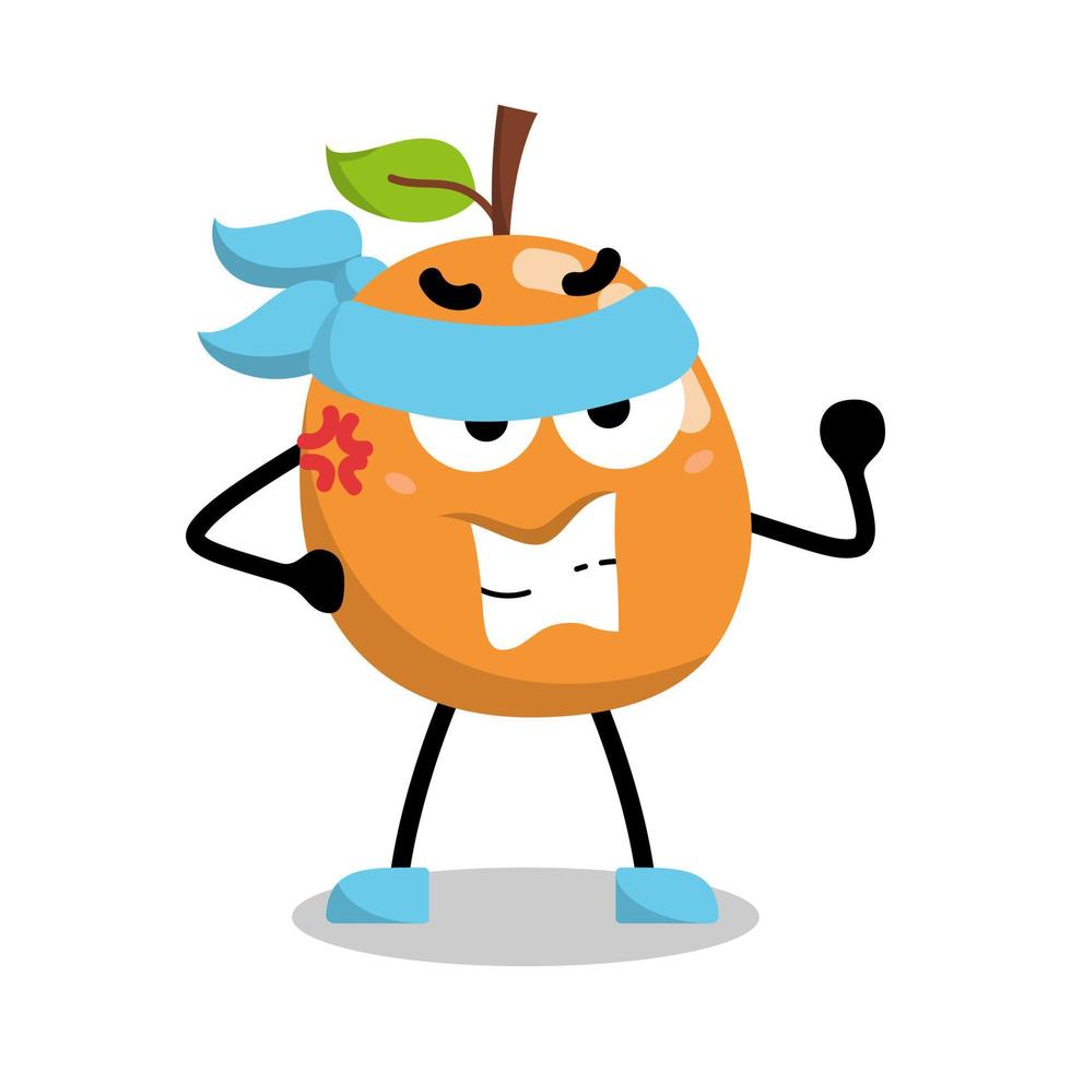 personaje naranja con ilustración de expresión enojada vector