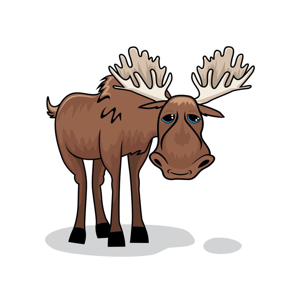 Moose Cartoon Cute Animals Illustration vector