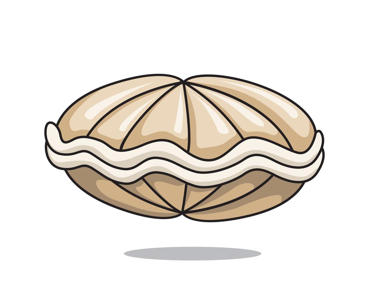 dibujos animados de ostra lindo ilustración de almeja mariscos vector