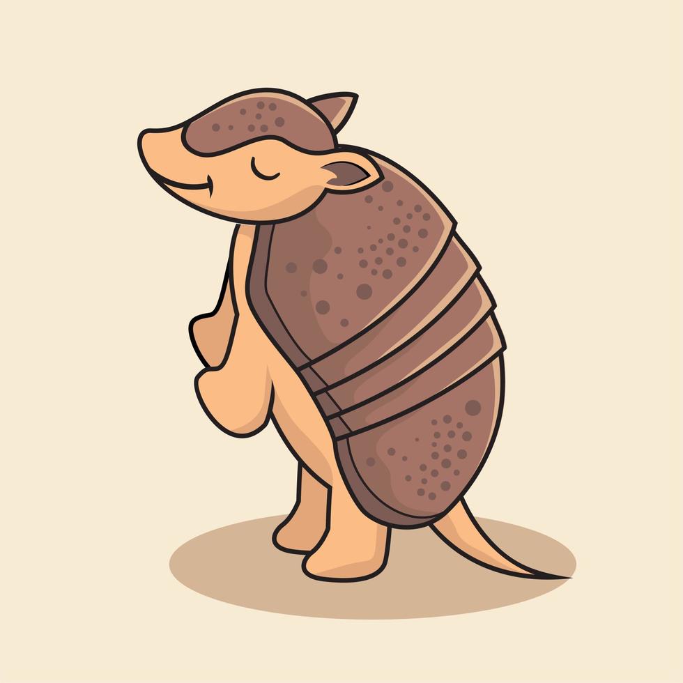 caricatura, armadillo, posición, aislado vector