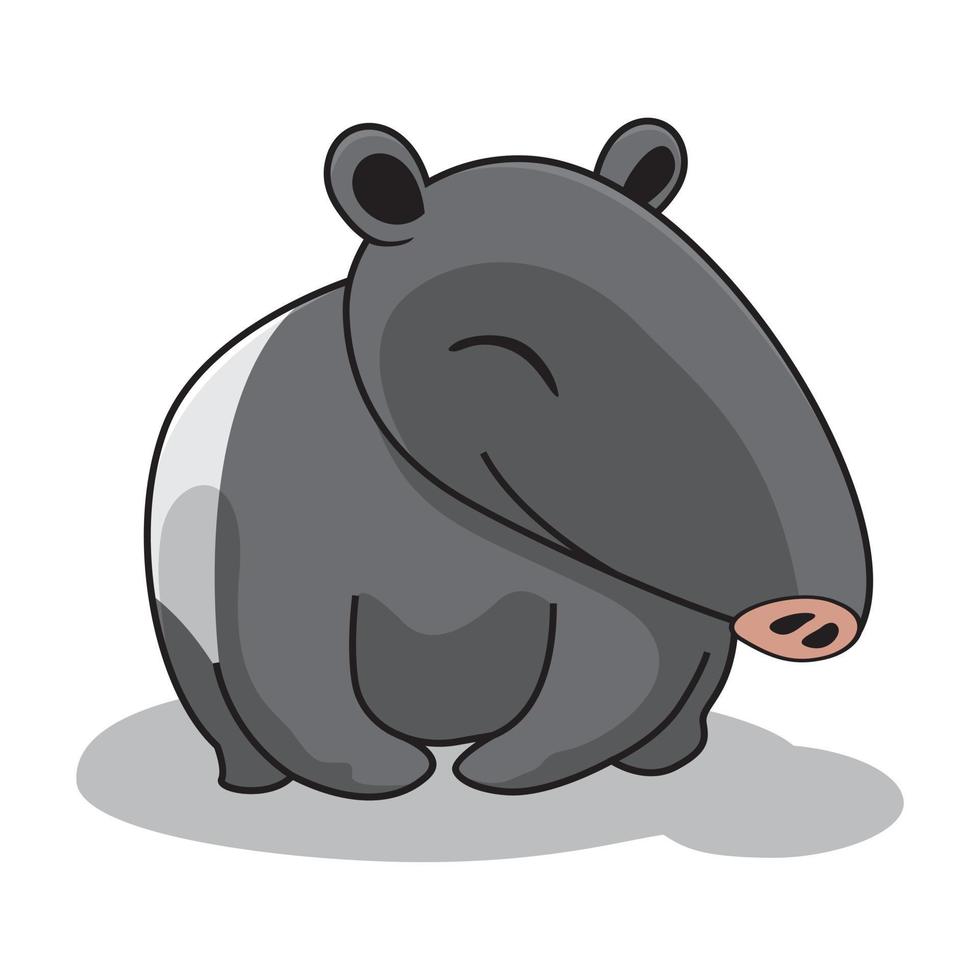 Tapir Cartoon Isolated Illustrations vector