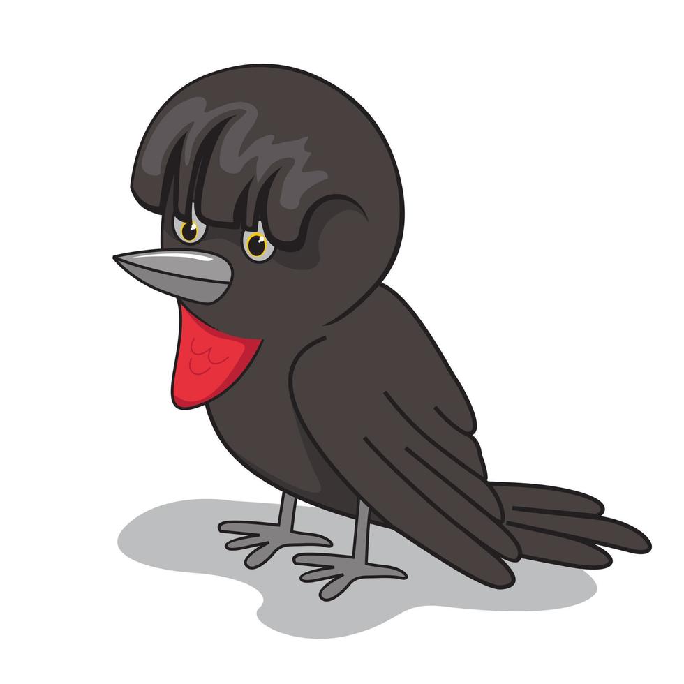 Umbrella Bird Cartoon Illustrations vector