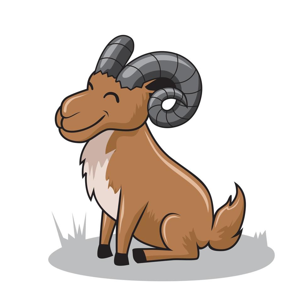 Urial Sitting Cartoon vector