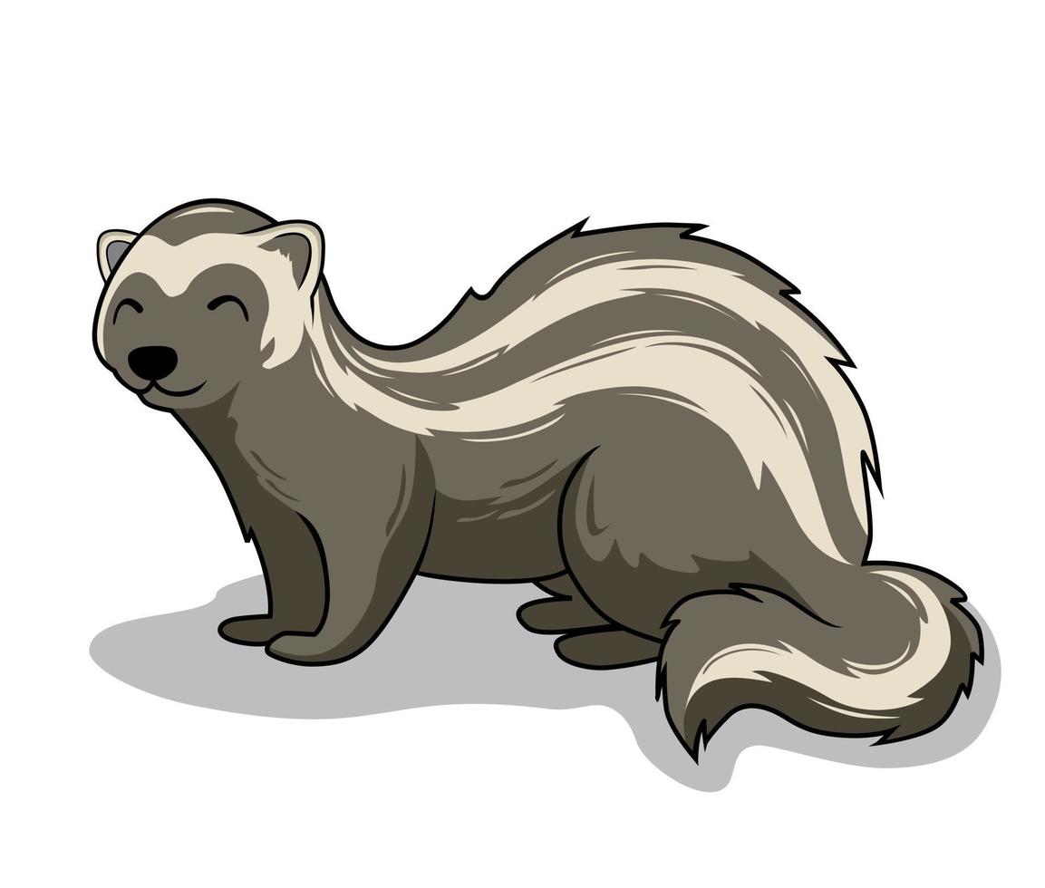 Zorilla Cartoon Isolated Ferret Illustrations vector