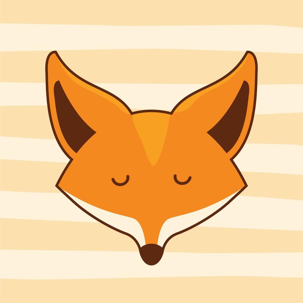 Head Fox Cartoon Cute Animals vector