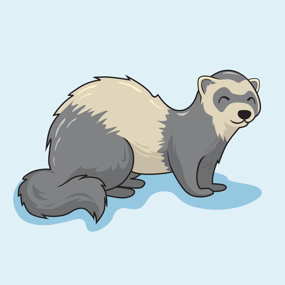 ferret cartoon weasel ilustraciones vector