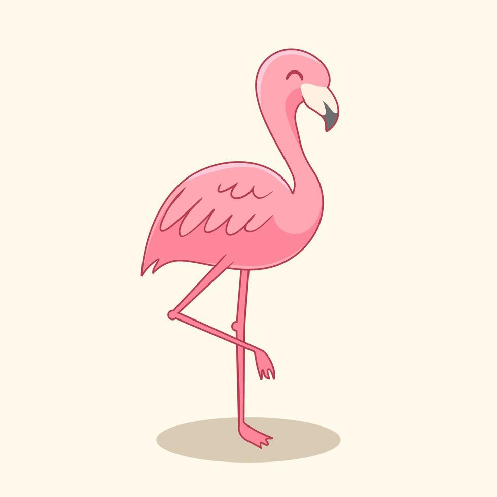 Flamingo Cartoon Cute Pink Bird Illustrations vector