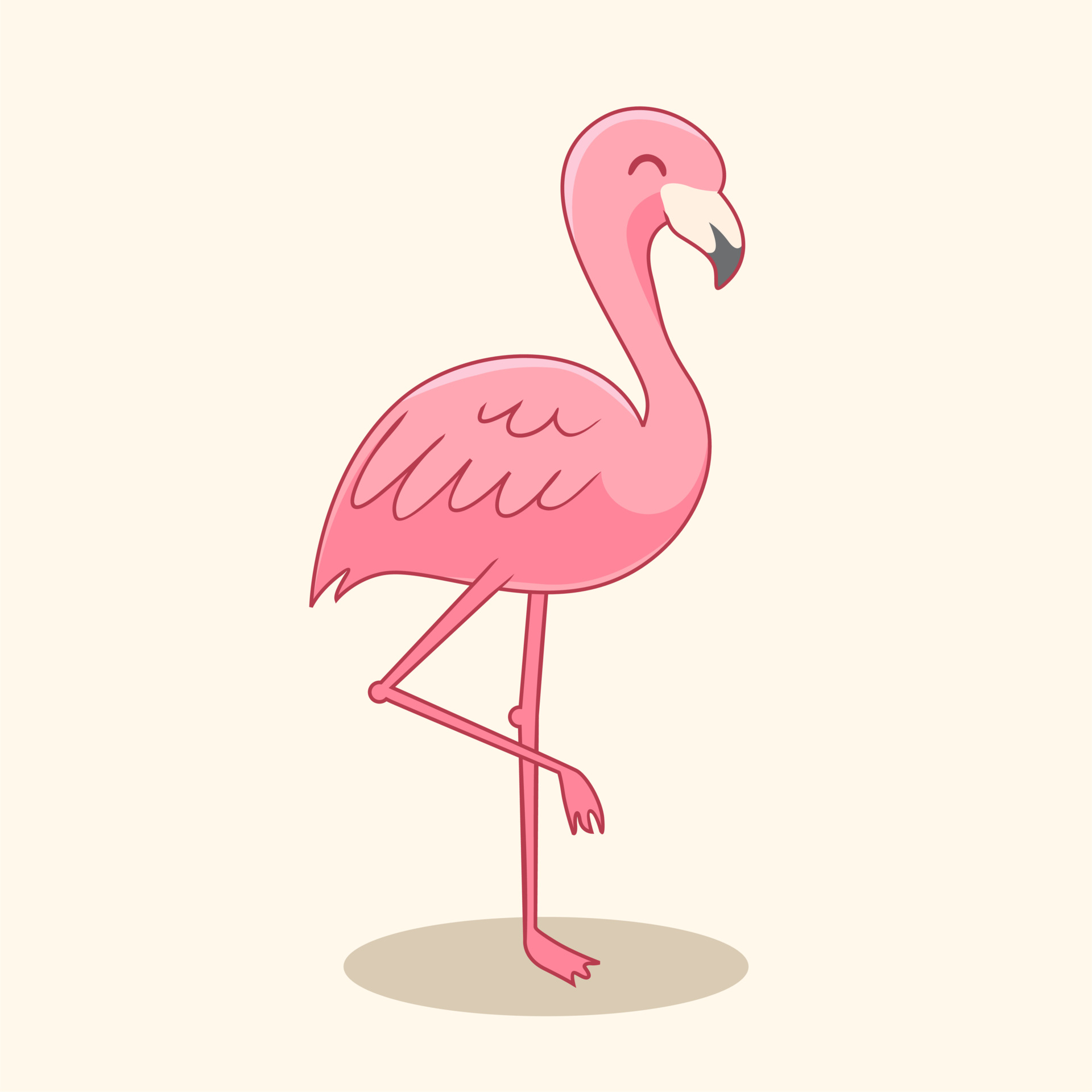 Flamingo Cartoon Cute Pink Bird Illustrations 3513816 Vector Art at Vecteezy