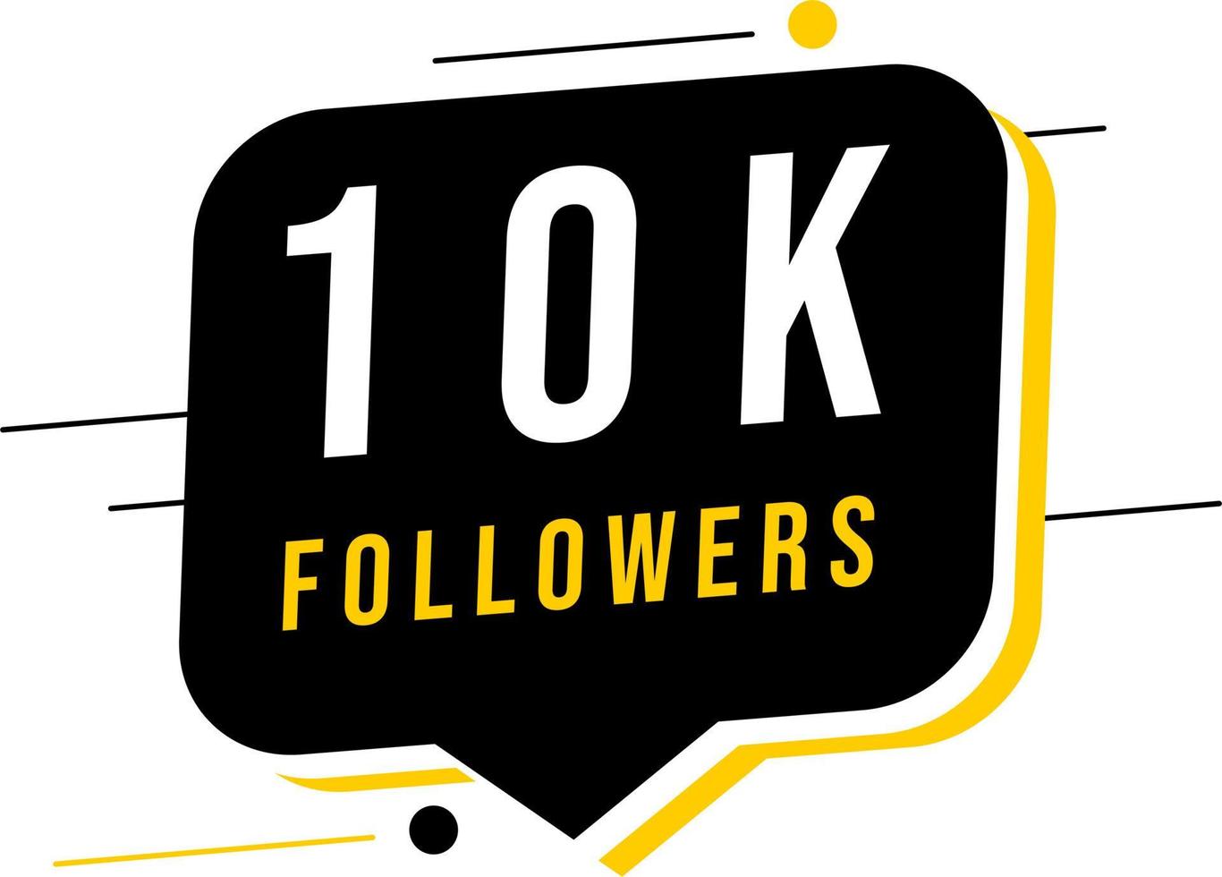 Thank you 10K social media followers template vector