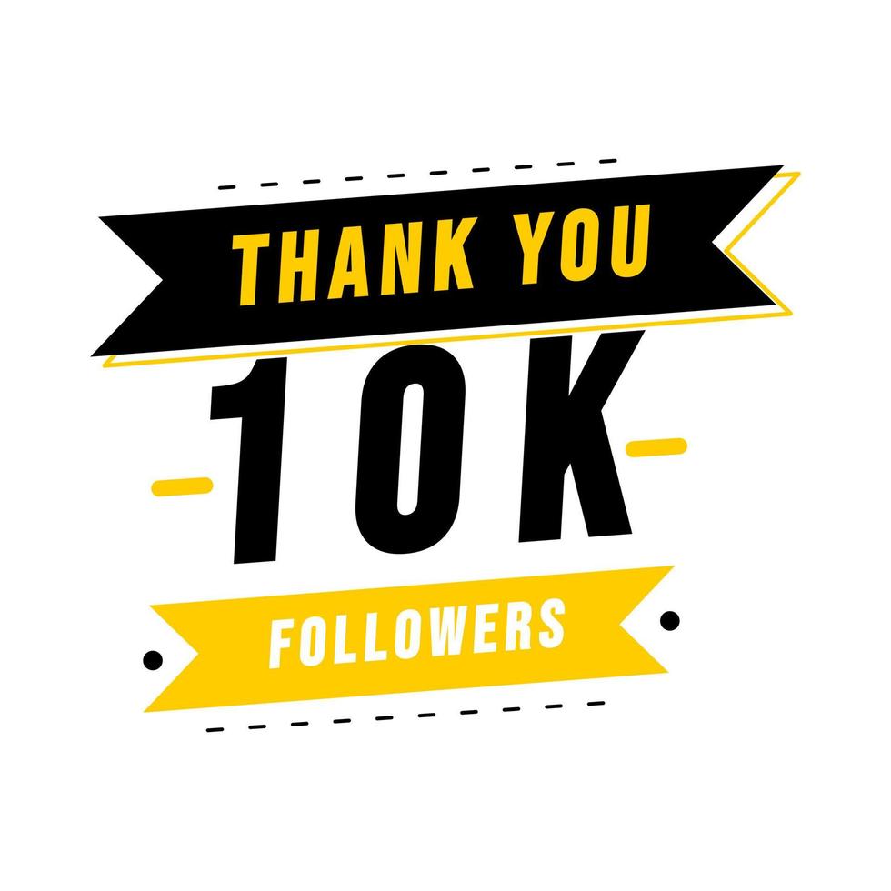 Thank you 10K social media followers template vector