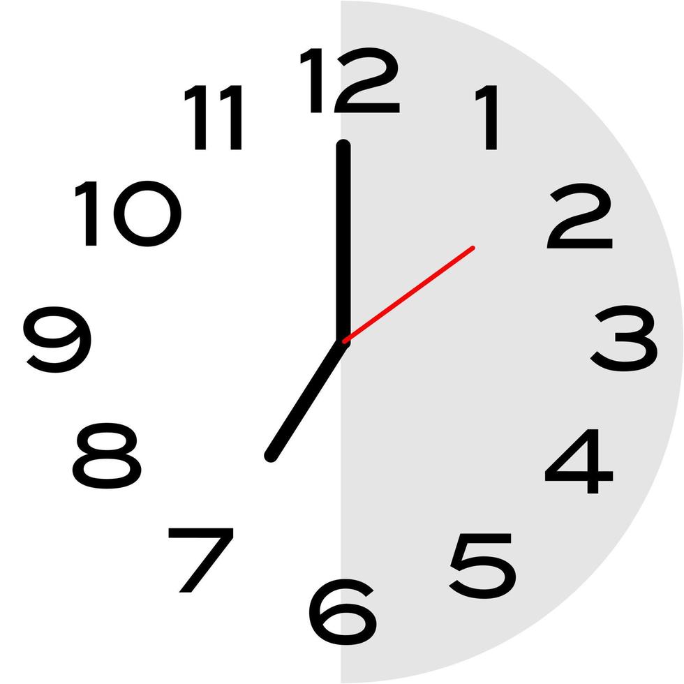 Icono de reloj analógico de las 7 en punto vector