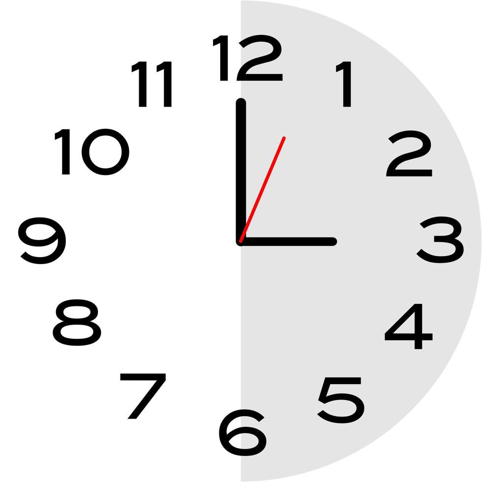 3 o'clock analog clock icon vector