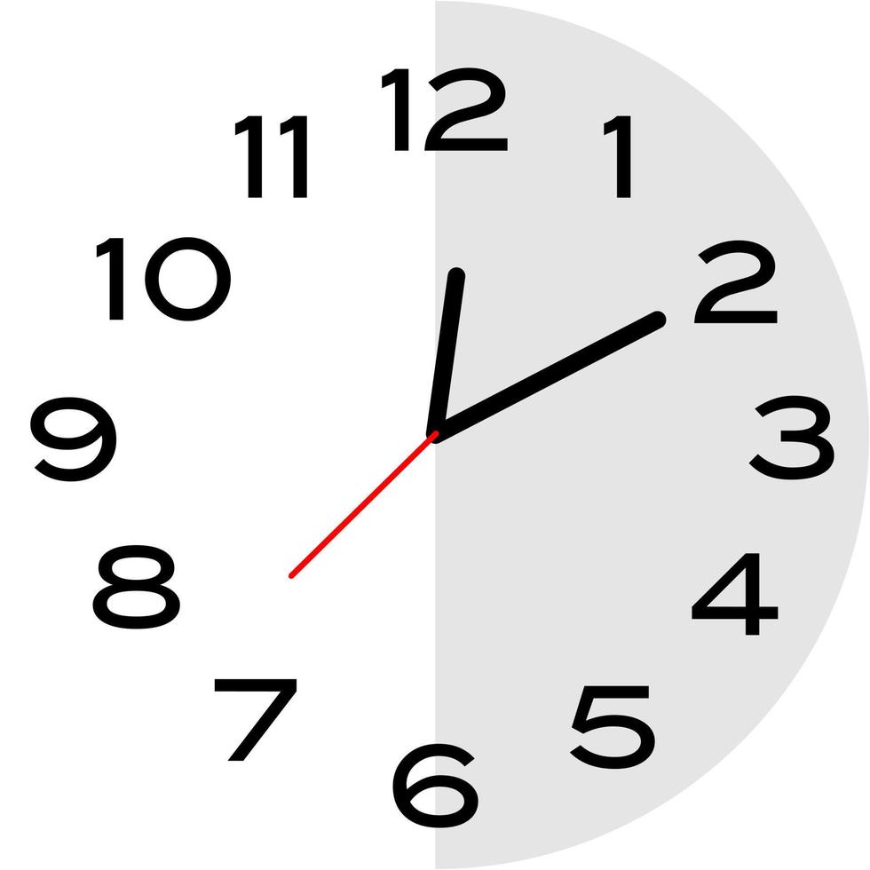 10 minutos después de las 12 en punto icono de reloj analógico vector