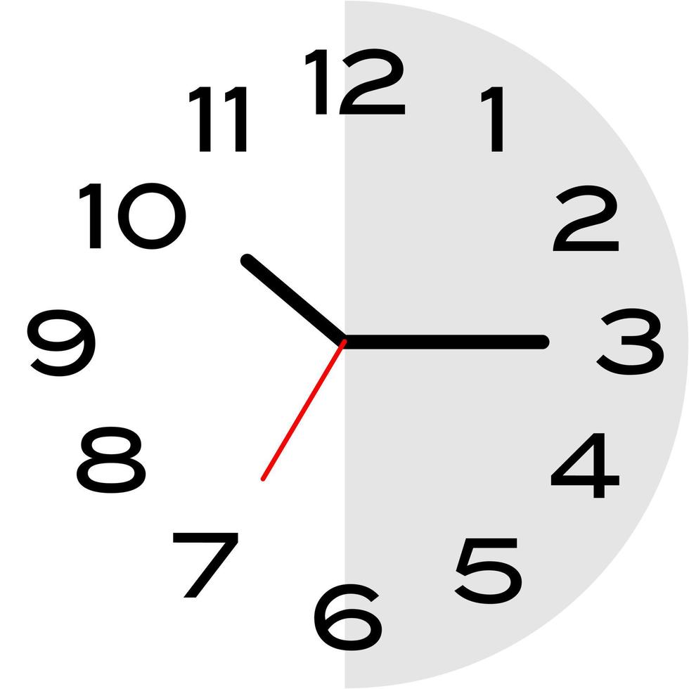 Quarter past 10 o'clock analog clock icon vector