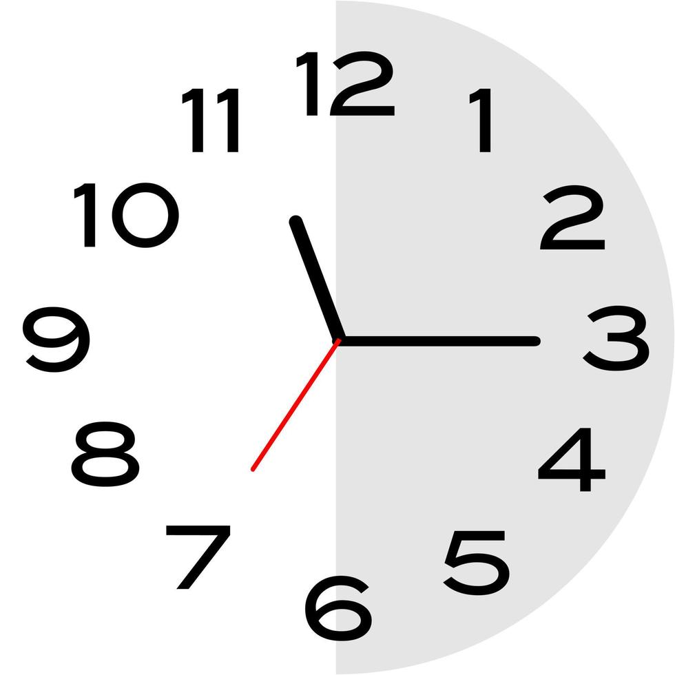 icono de reloj analógico de las 11 y cuarto en punto vector
