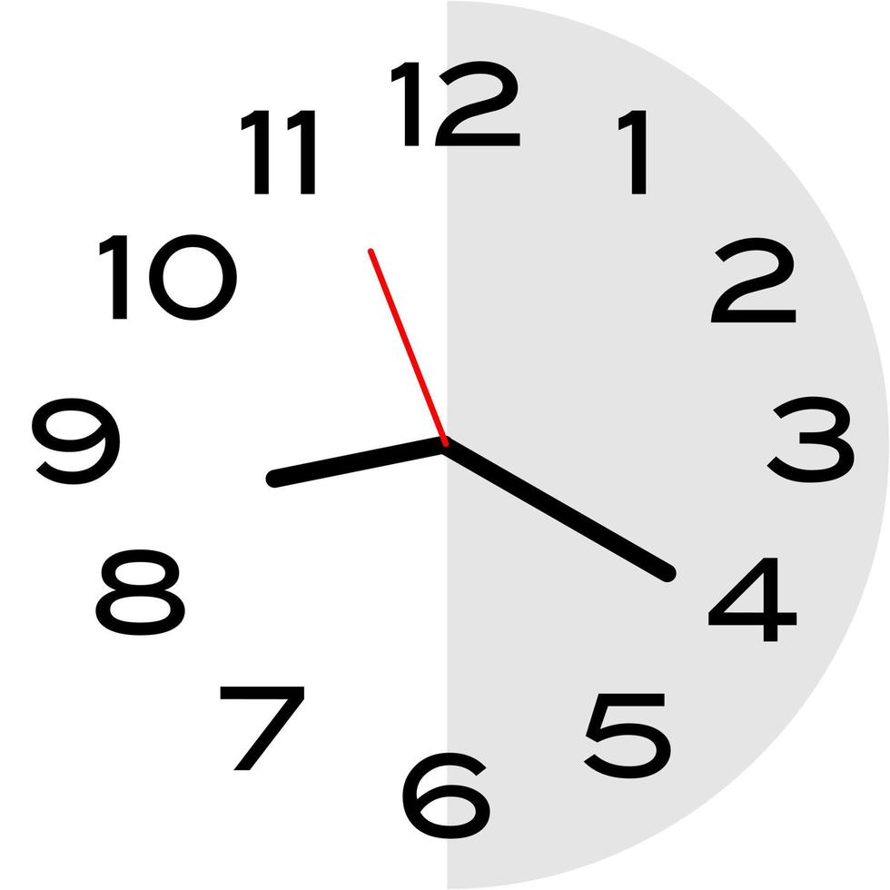 20 minutes past 8 o'clock analog clock icon vector