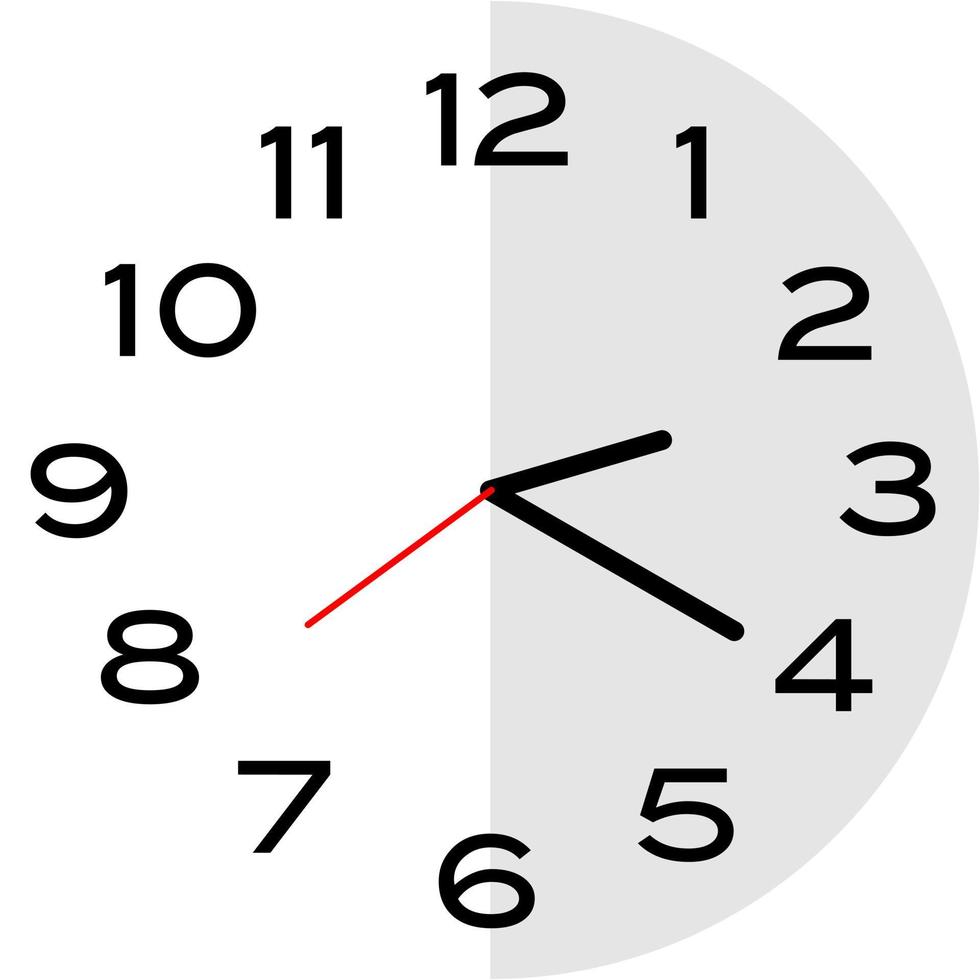 20 minutos después de las 2 en punto icono de reloj analógico vector