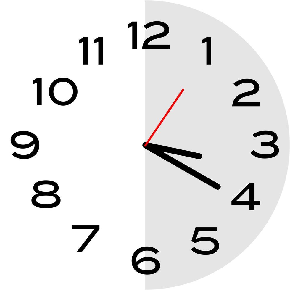 20 minutes past 3 o'clock analog clock icon vector