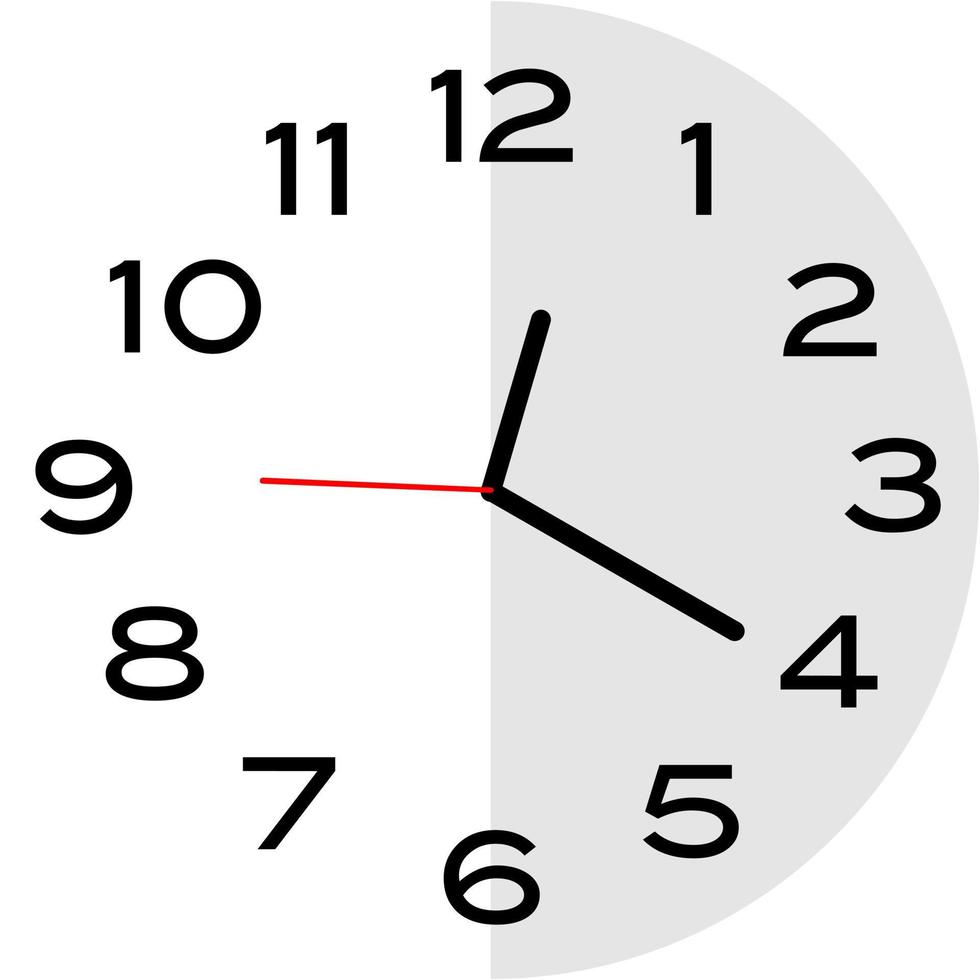 20 minutos después de las 12 en punto icono de reloj analógico vector