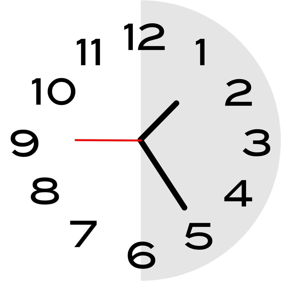 25 minutes past 1 o'clock analog clock icon vector