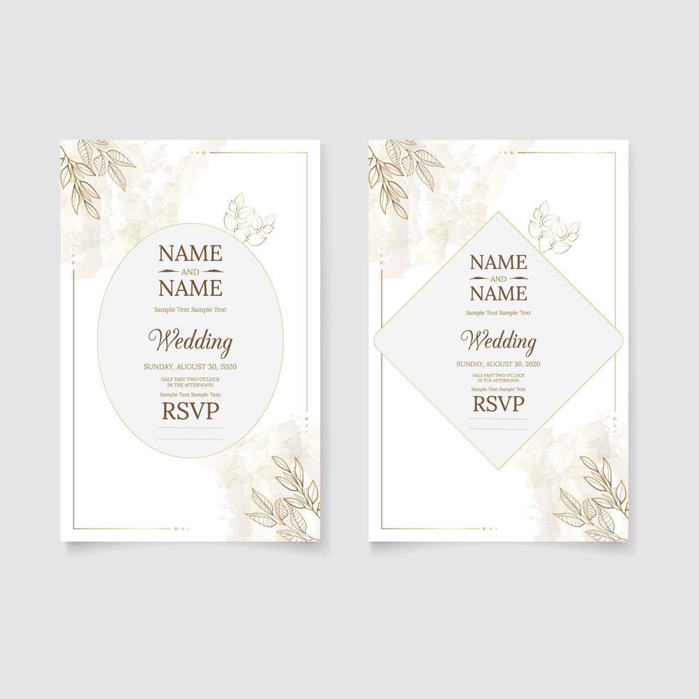 wedding invitation greeting cars set vector