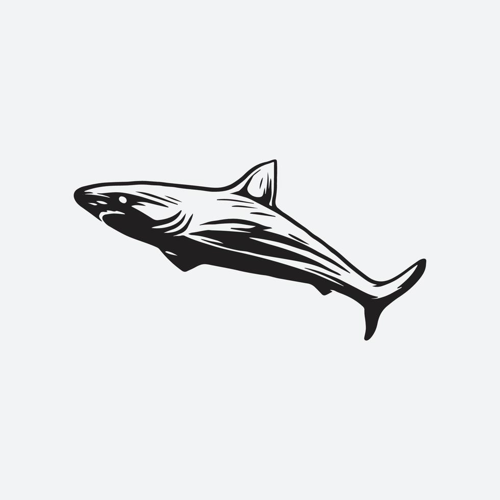 Black shark illustration vector