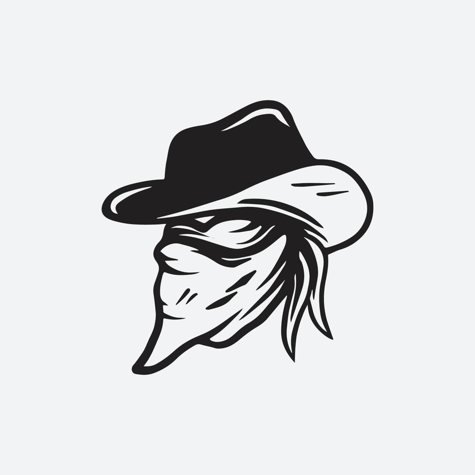 Bandit cowboy illustration vector