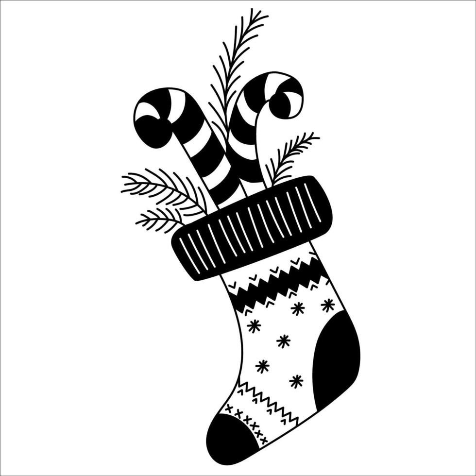 Christmas stocking With caramel vector