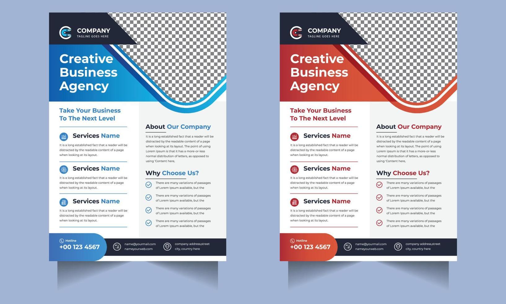 Corporate business flyer design, digital marketing agency premium vector