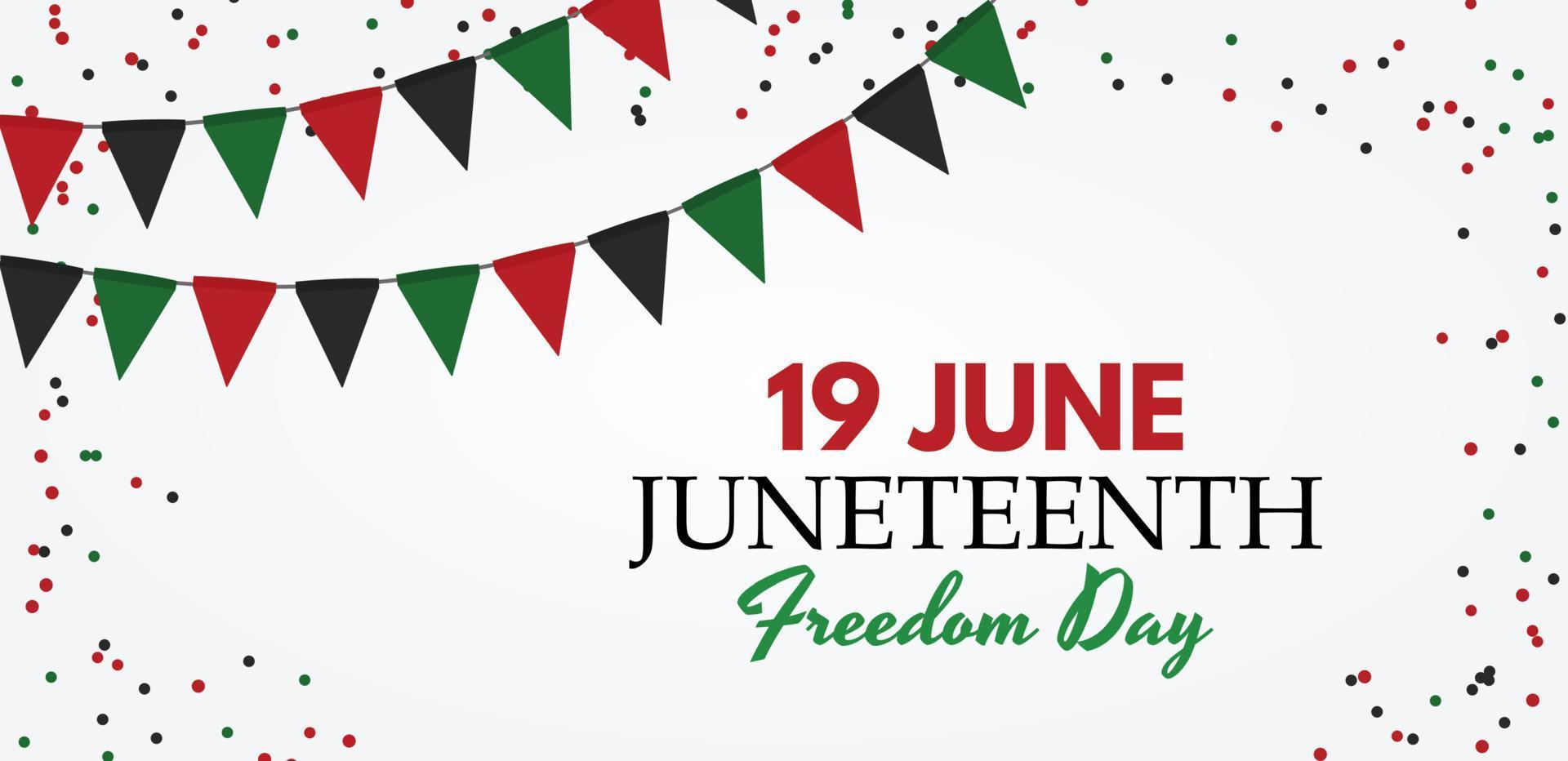 19 June African American Emancipation Day. Juneteenth Freedom Day. 19 June African American Emancipation Day holiday background. Vector illustration