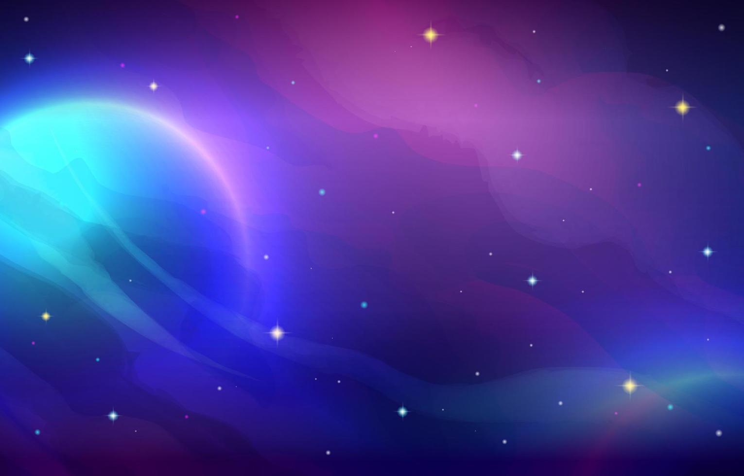 Fondo de cielo de galaxia colorido lleno de estrellas vector