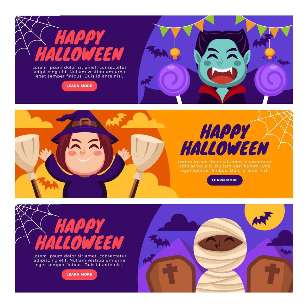 banner temático de halloween vector