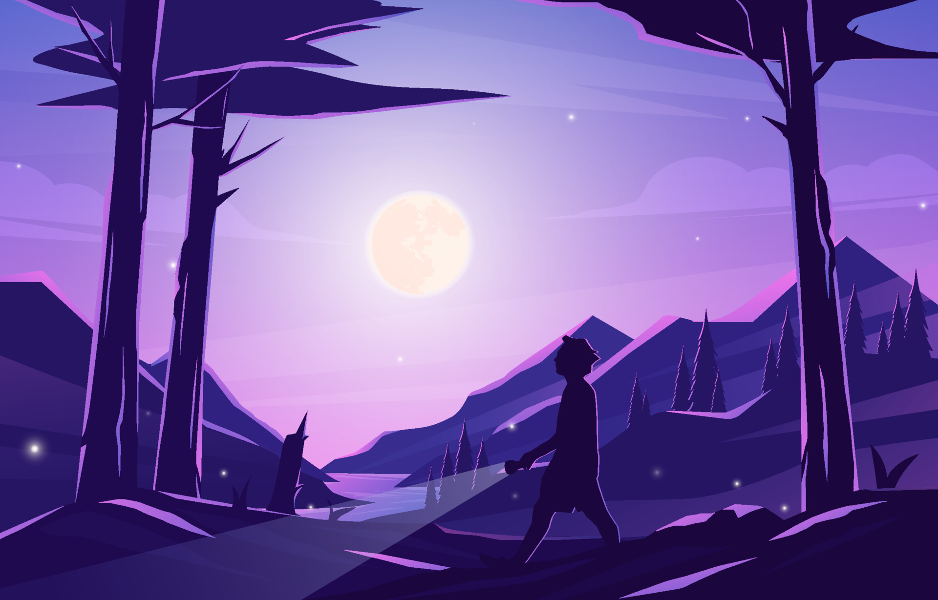 Color full nature mountain purple light beautiful sky 3514952 Vector