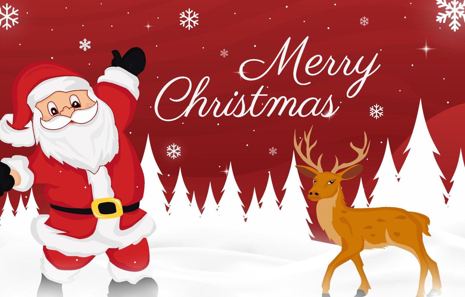 Background Marry christmas santa deer illustration vector