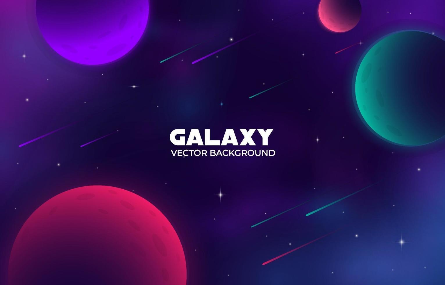 Galaxy Background with Planets vector