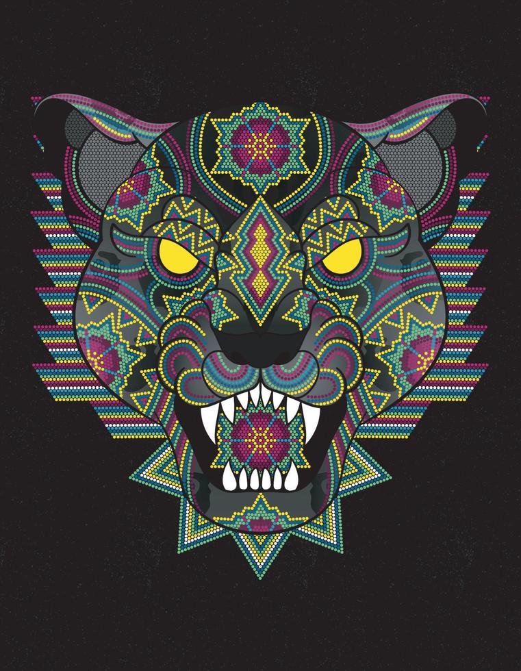 panther huichol mexico vector