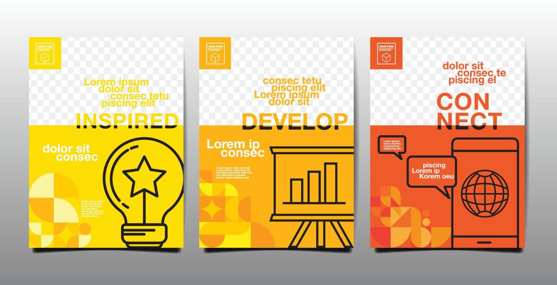 Template layout design, business cover book , Yellow Tone vector