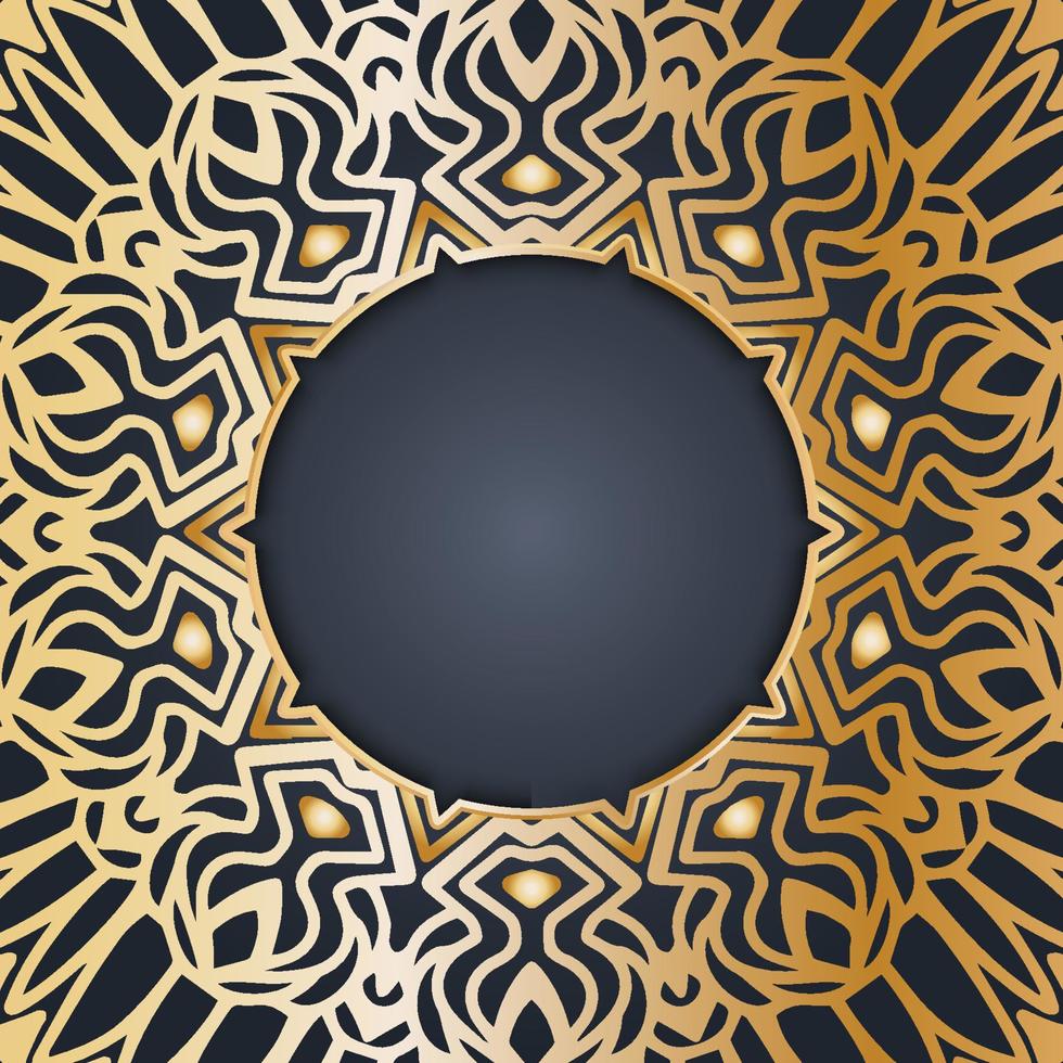 Luxury gold border frame islamic ornament style vector