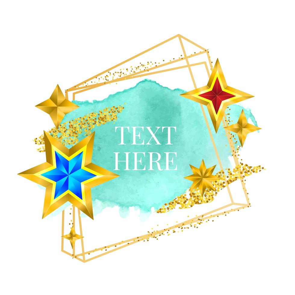 Gold frame paint Hand painted vector brush stroke. Perfect design for headline, logo and sale banner. Watercolor