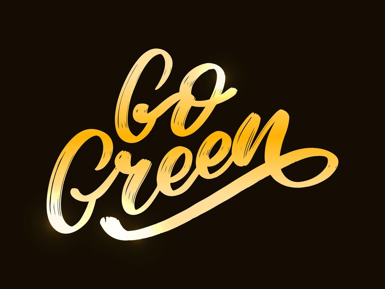 Go Green label, trendy brush lettering, inspirational phrase. Vegetarian concept. Vector calligraphy for vegan shop, cafe, restaurant menu, badges, stickers, banners, logos. Modern typography