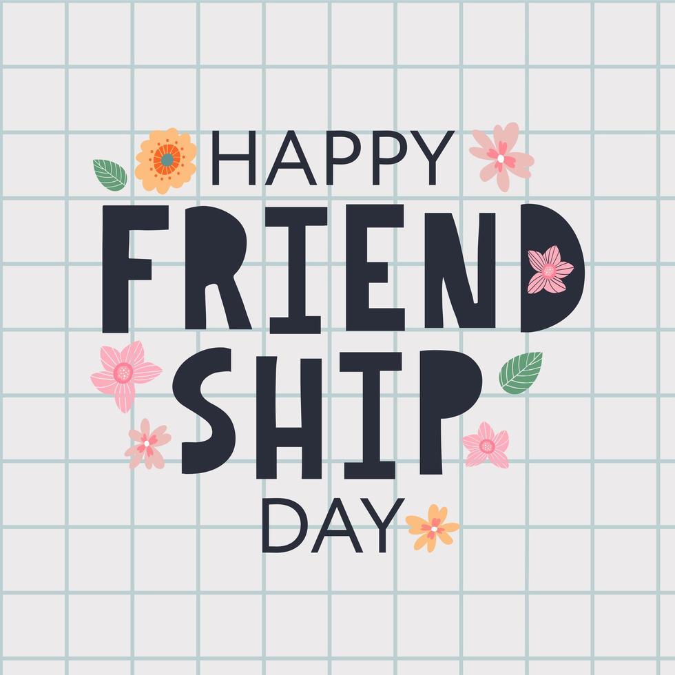 Happy Friendship Day greeting card. For poster, flyer, banner for website template, cards, posters, logo. Vector illustration.