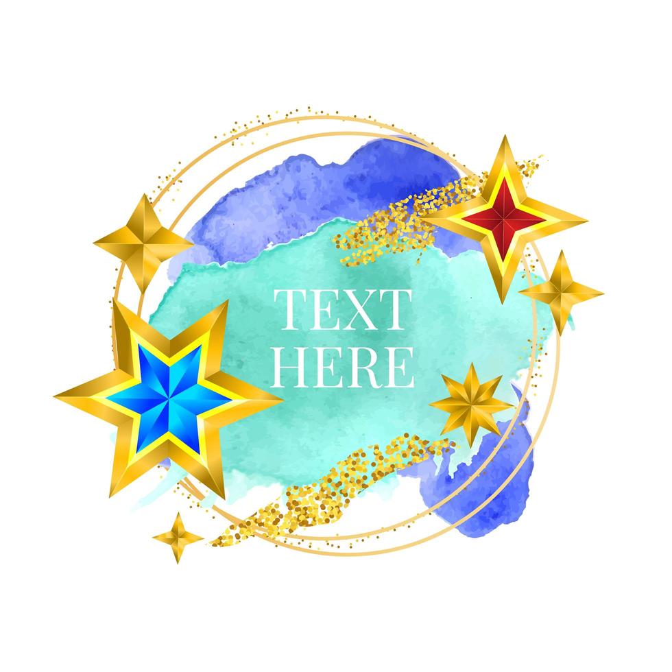 Gold frame paint Hand painted vector brush stroke. Perfect design for headline, logo and sale banner. Watercolor