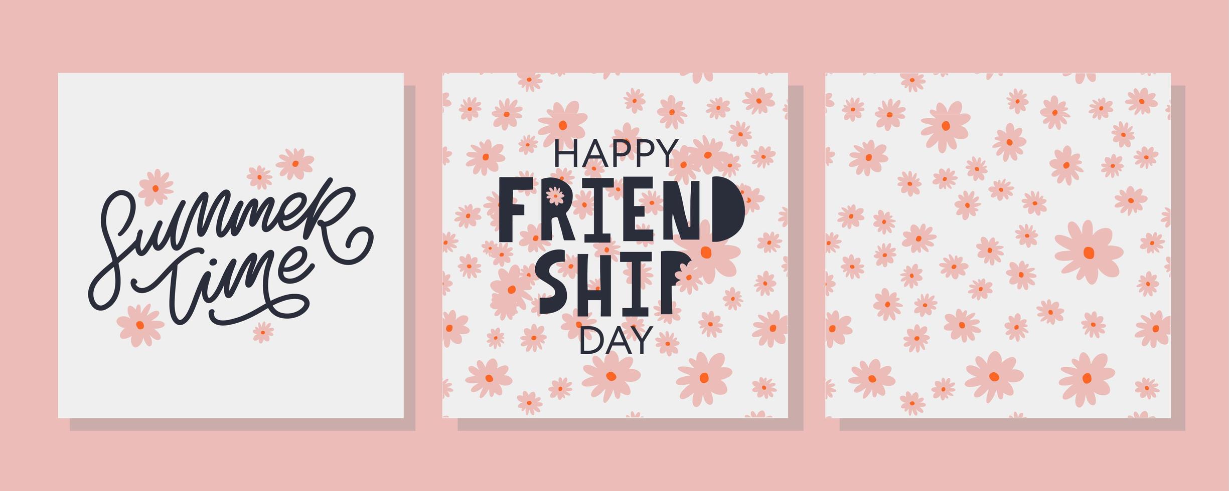 Happy Friendship Day greeting card. For poster, flyer, banner for website template, cards, posters, logo. Vector illustration.