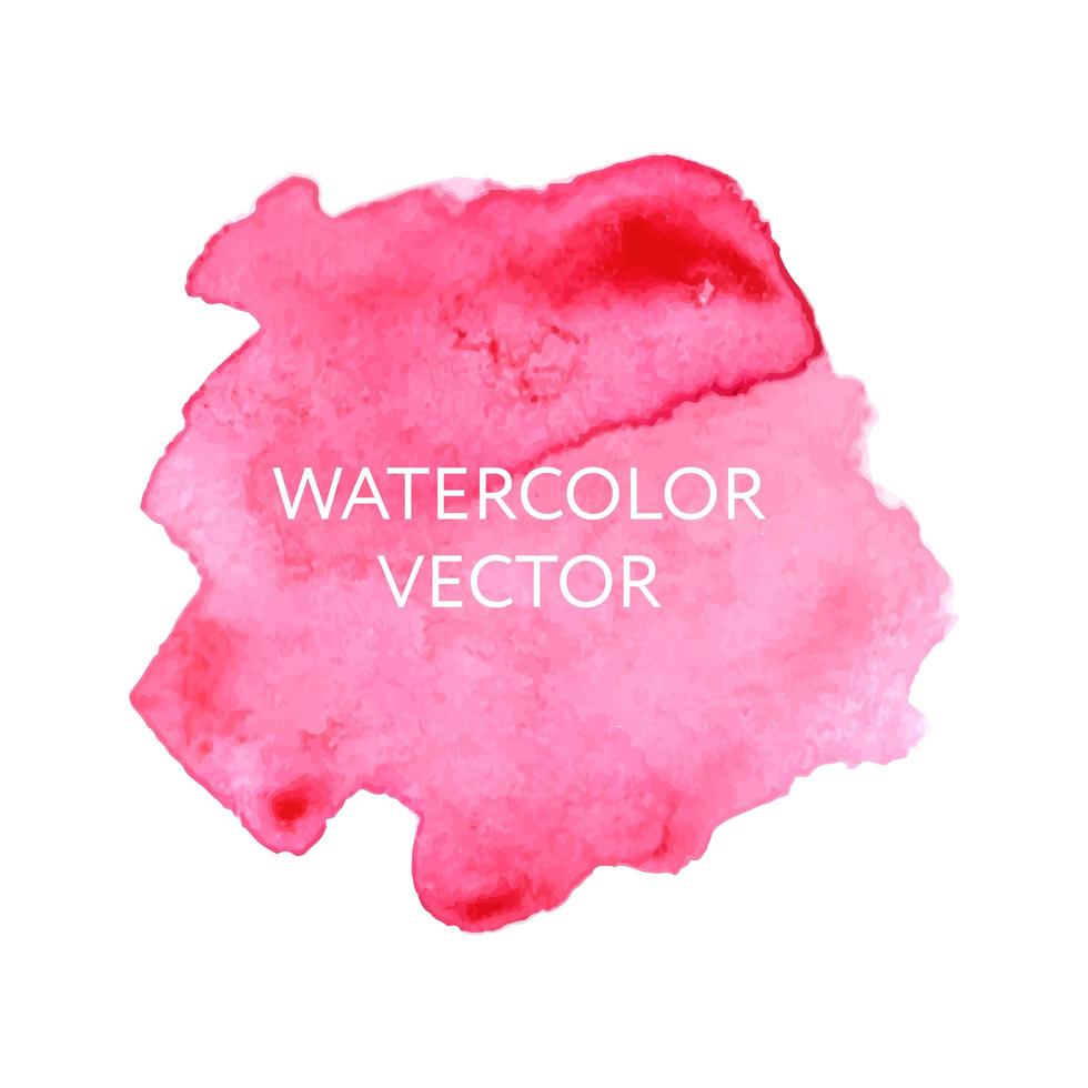 Abstract watercolor splash. Watercolor drop vector pink