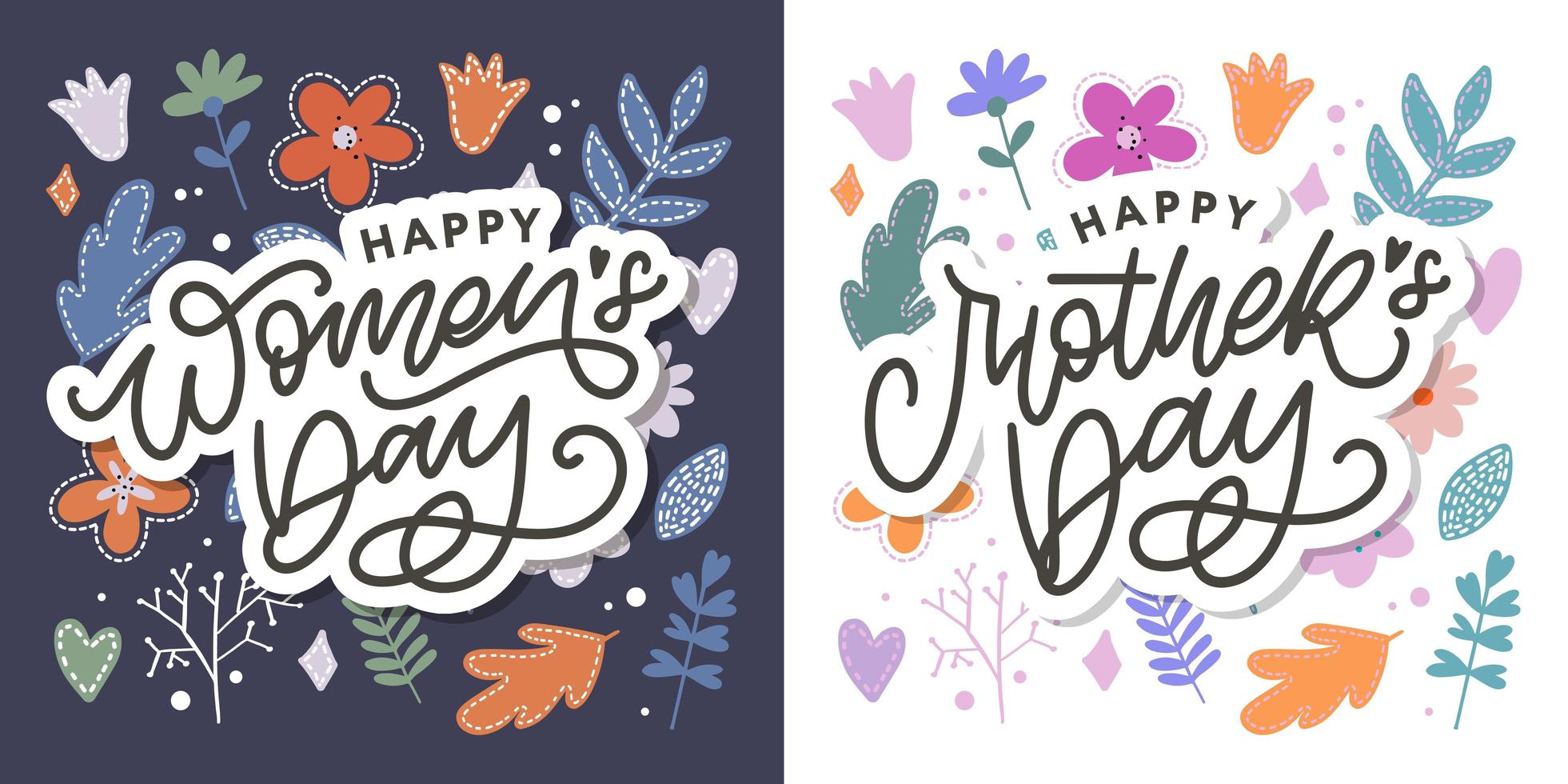 Elegant greeting card design with stylish text Mother s Day on colorful flowers decorated background. vector