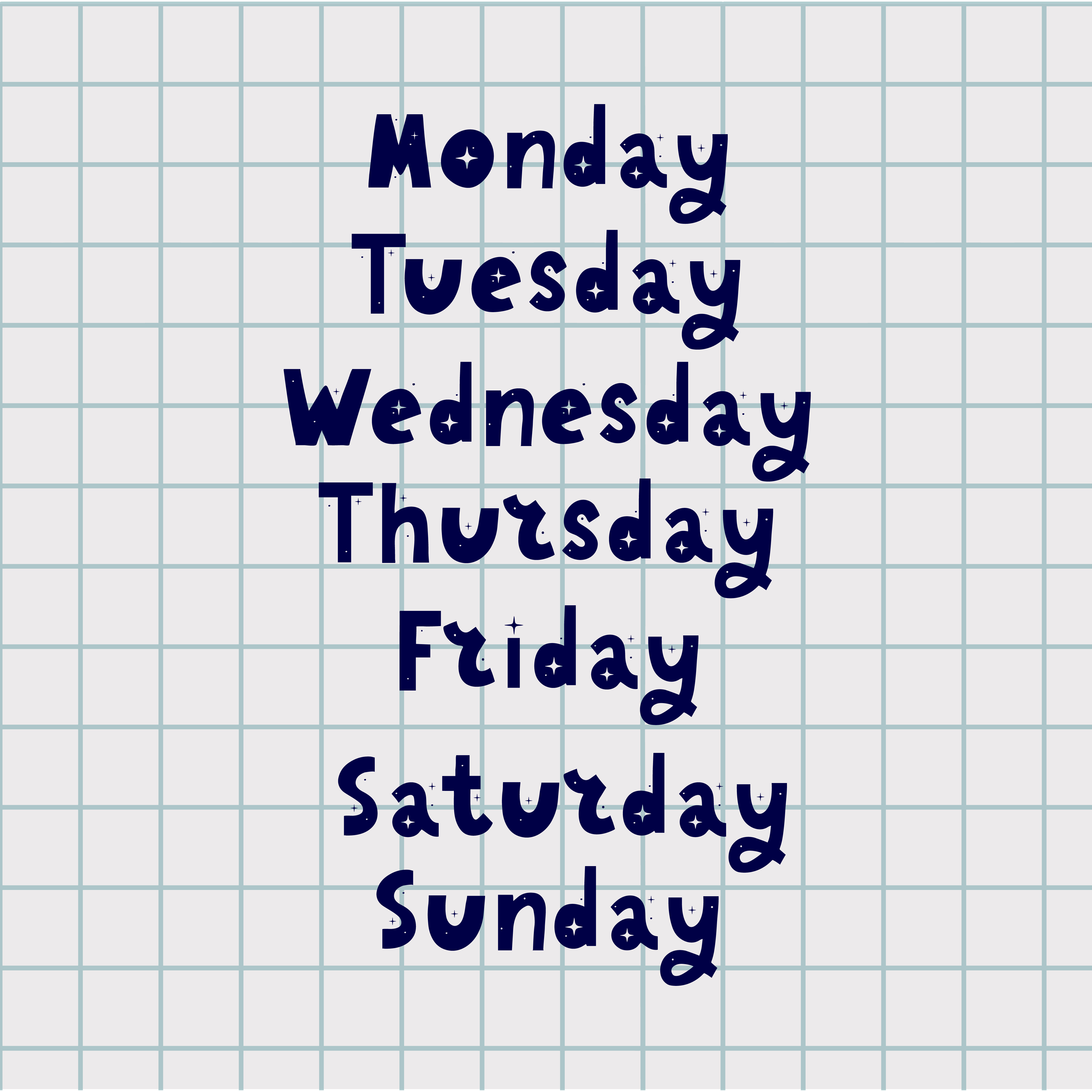 7 Days of the week. Sunday, Monday, Tuesday, Wednesday, Thursday, Friday,  Saturday. Colorful words for planner, calendar, etc. 4938967 Vector Art at  Vecteezy