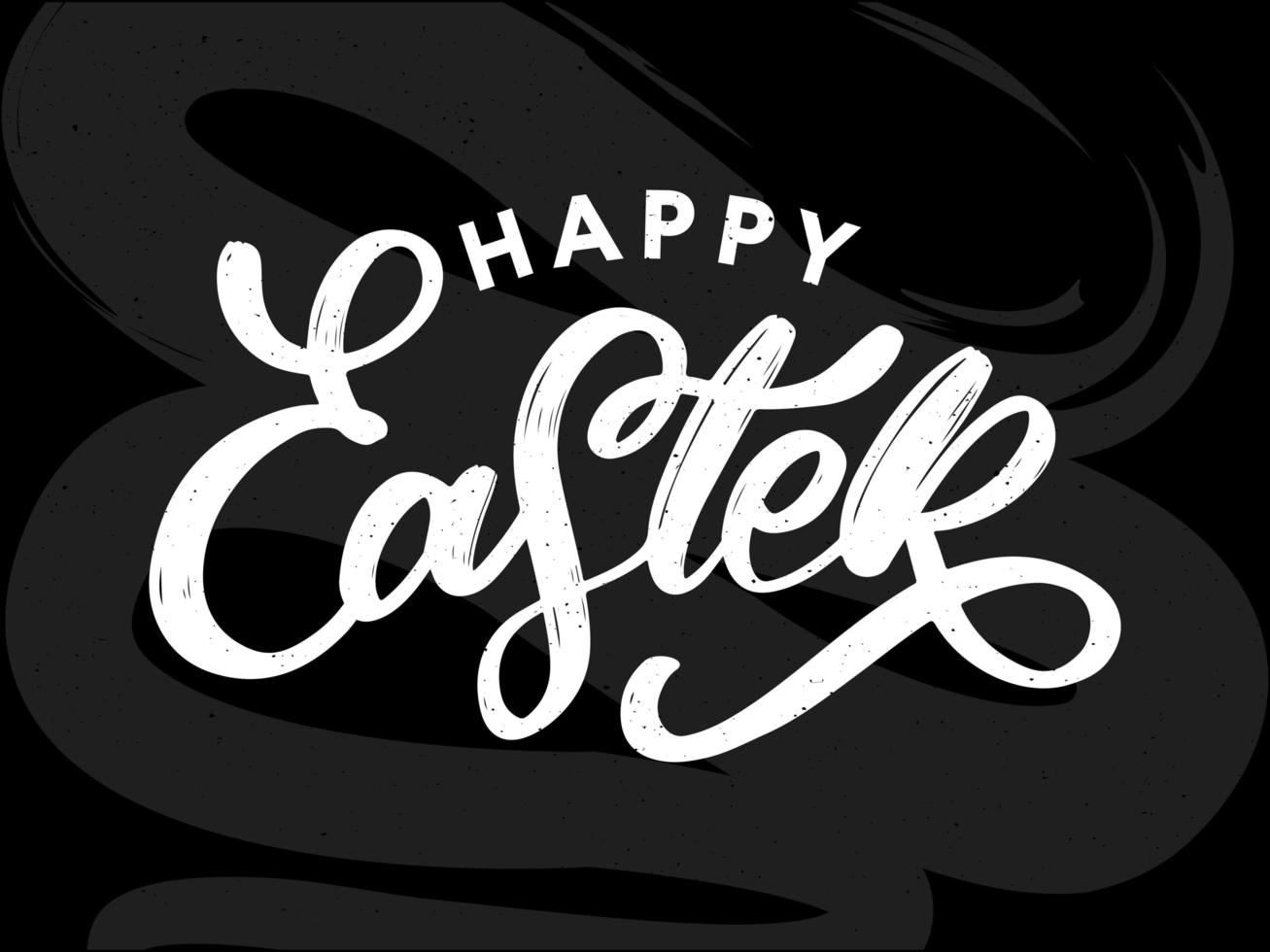 Happy Easter lettering card. Hand drawn lettering poster for Easter. Ink illustration. Modern calligraphy. Happy Easter typography background. vector